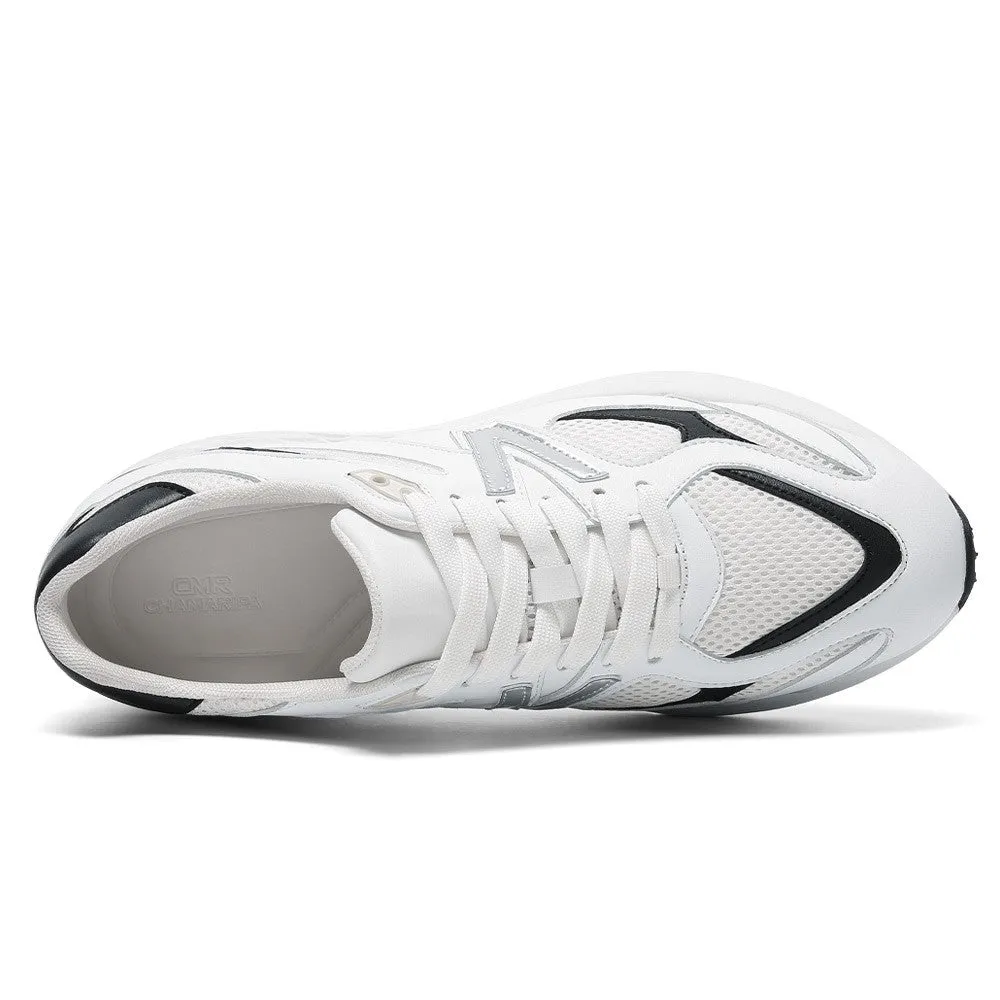 8 CM/3.15 Inches CMR CHAMARIPA Men's Elevator Sneakers – Breathable White Mesh Height-Boost Shoes