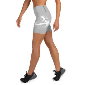 Athletic Apparatus Grey 2 White logo Yoga Shorts