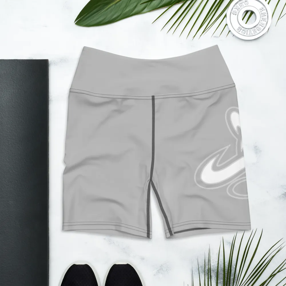 Athletic Apparatus Grey 2 White logo Yoga Shorts