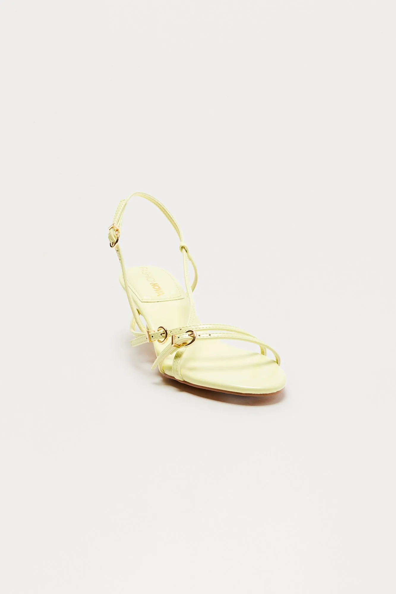 Avenue Buckle Slingback Heels - Yellow