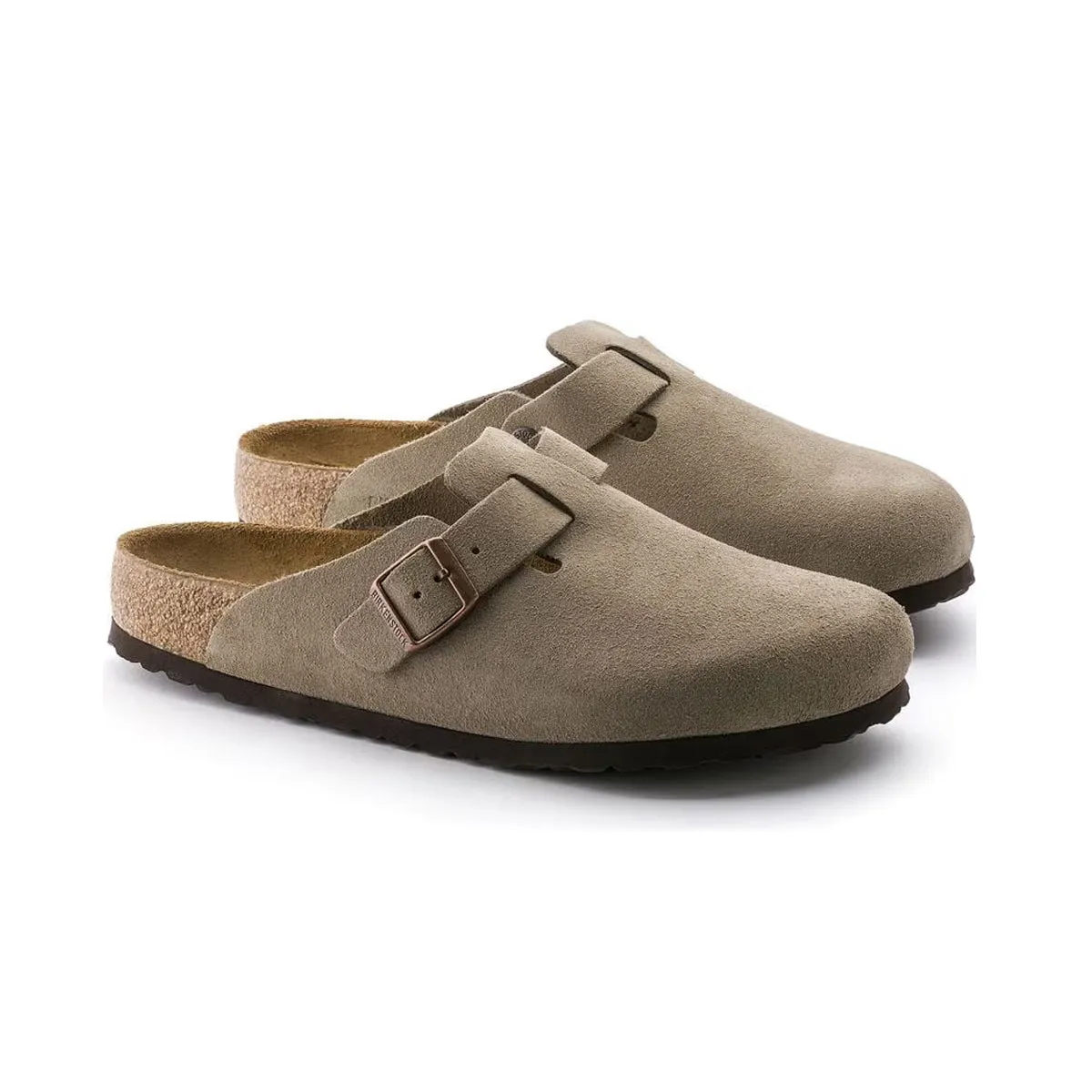 Birkenstock Unisex Boston Soft Footbed Suede Leather Clogs 0560773 Taupe, Narrow Width