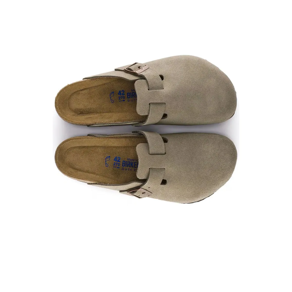 Birkenstock Unisex Boston Soft Footbed Suede Leather Clogs 0560773 Taupe, Narrow Width