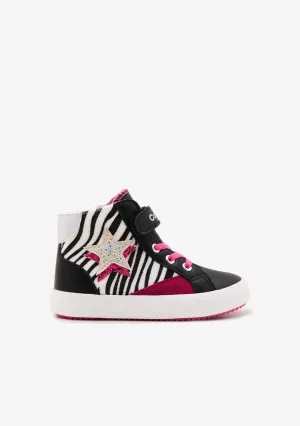 Black Zebra Star High Top Sneakers