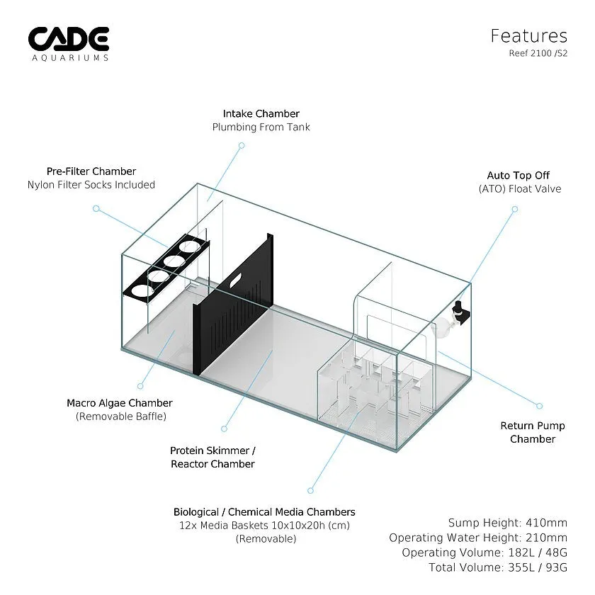 Cade Pro Reef 2100 S2 PR2-2100 Black