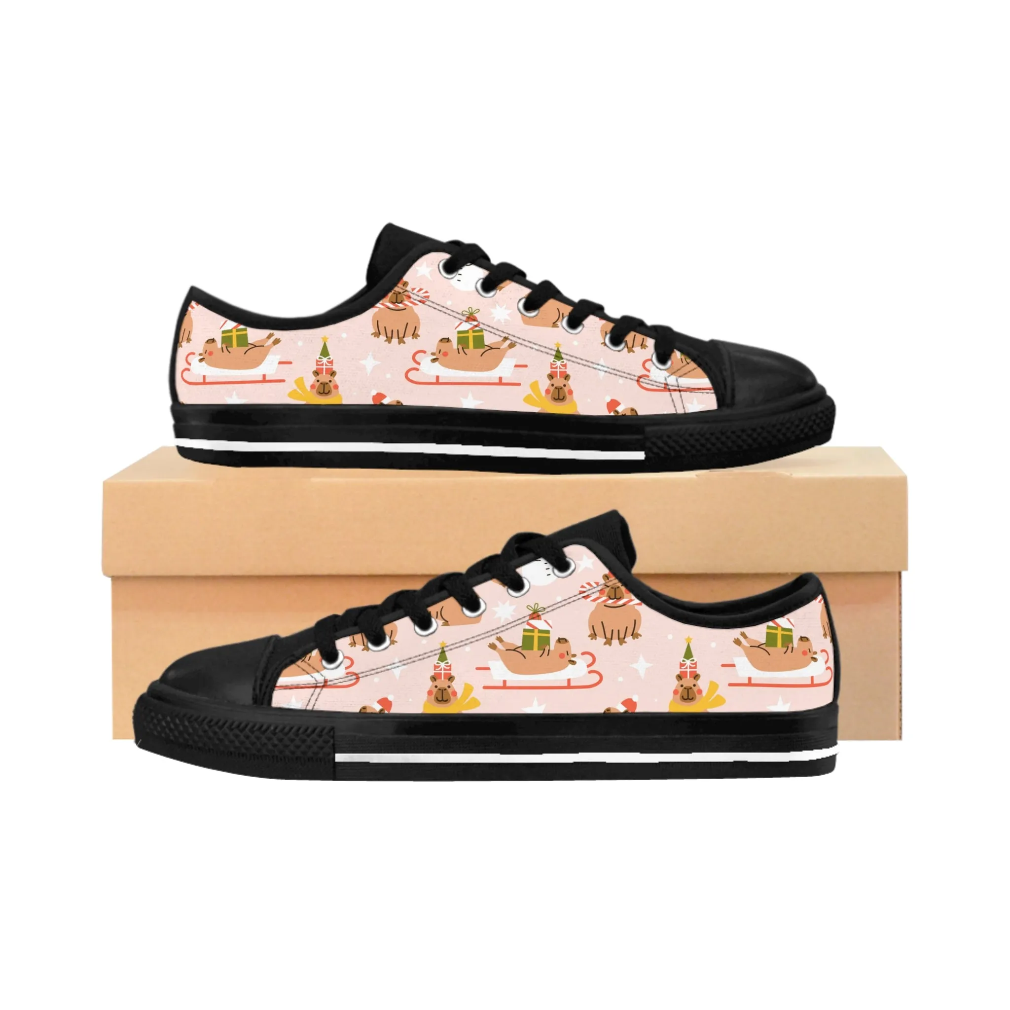 Cute Capybara Christmas Women's Sneakers