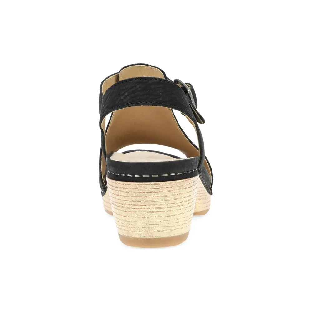 Dansko Laverne Black Milled Nubuck Sandal (Women's)