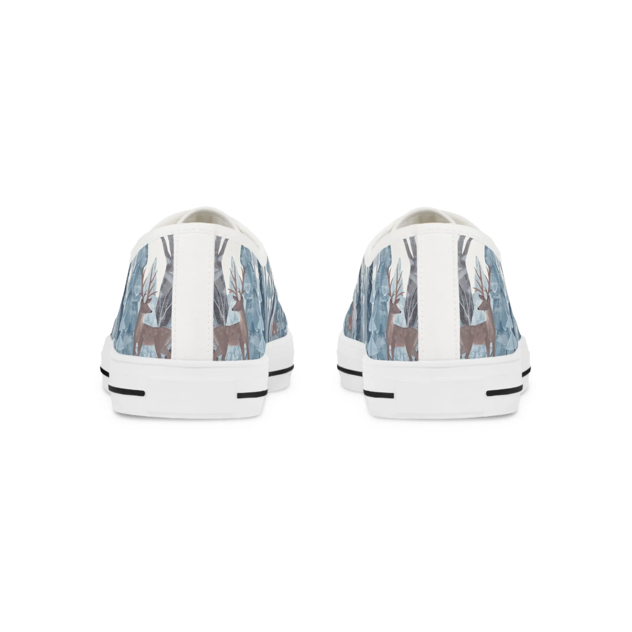 Deer Winter Trees Men's Low Top Sneakers