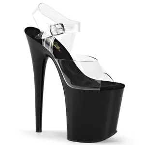 FLAMINGO-808 Clear Upper Black Platform Exotic Dancer Shoes