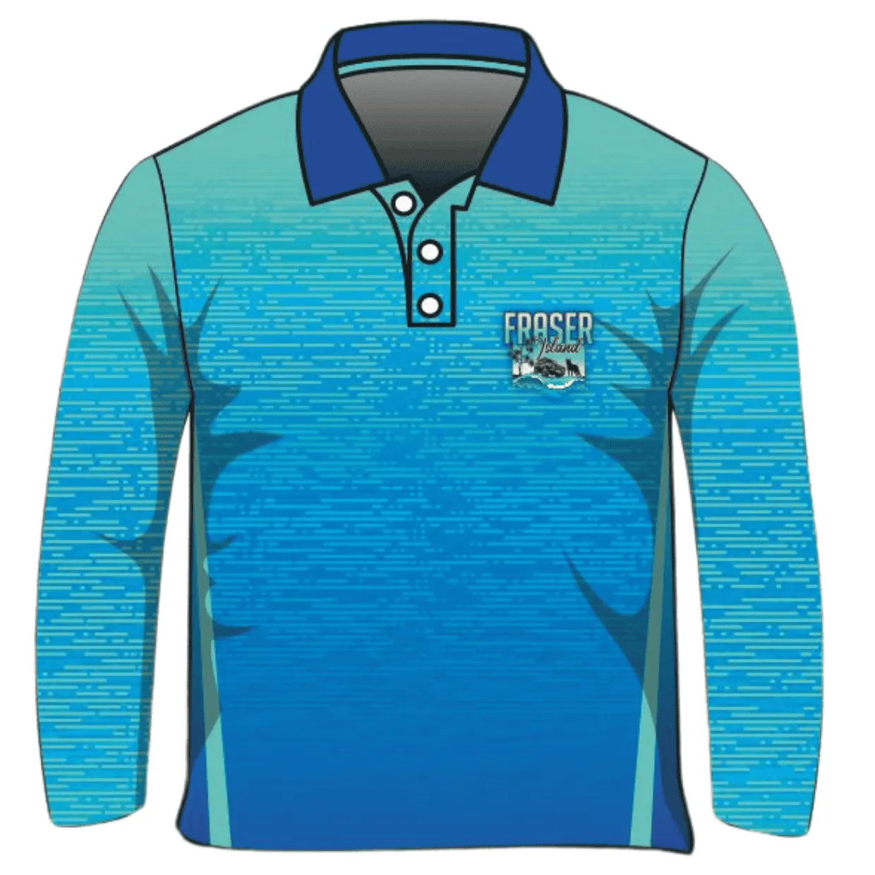 Fraser Island | Fraser Island (K'gari) Beach Wave Blue Fishing Shirt Pre-Order