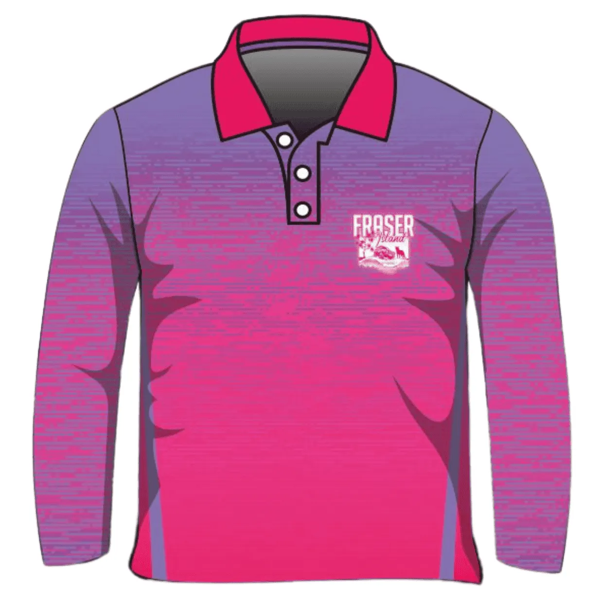Fraser Island | Fraser Island (K'gari) Beach Wave Pink Fishing Shirt Pre-Order