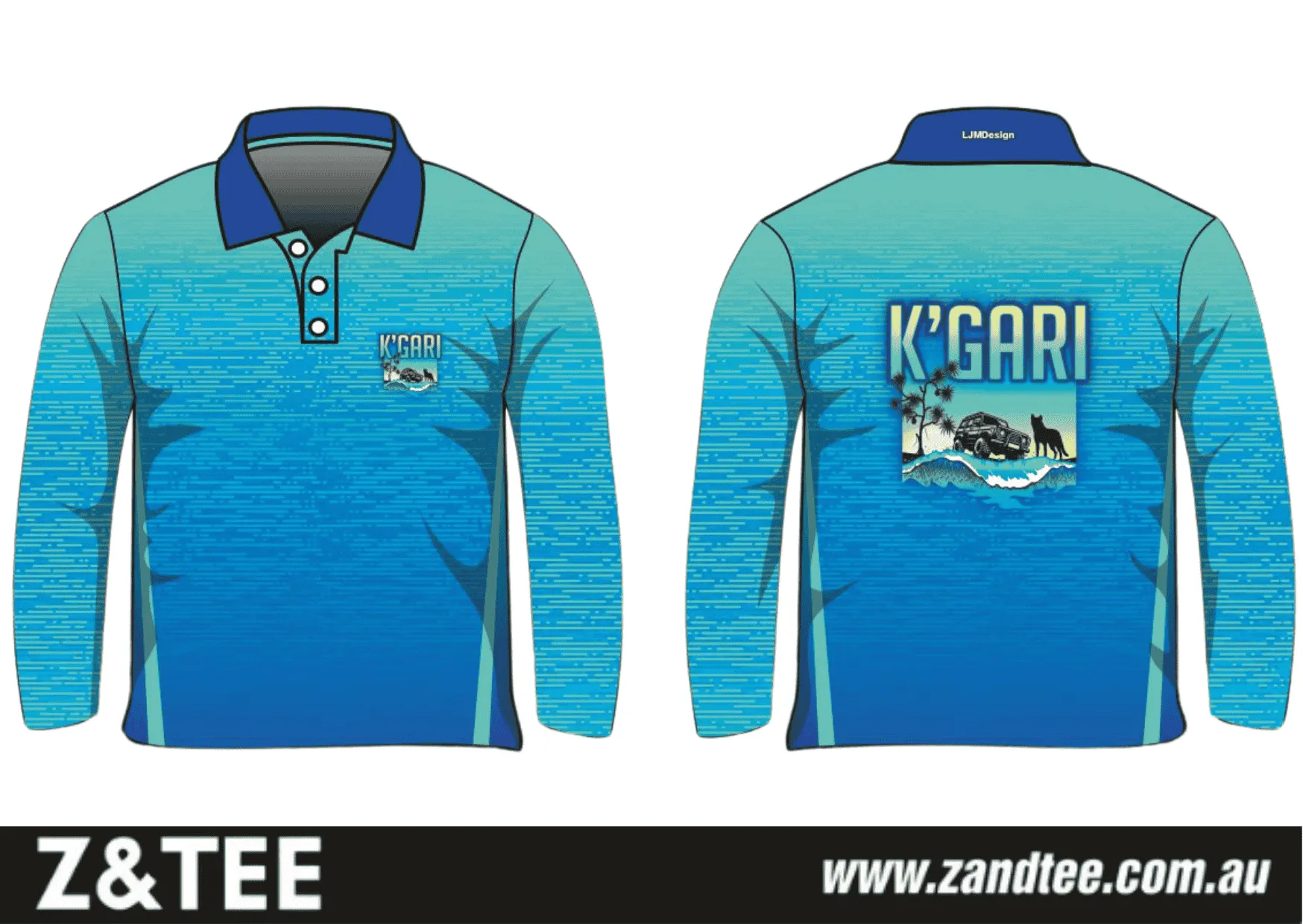 Fraser Island | K'gari Beach Wave Blue Fishing Shirt Pre-Order