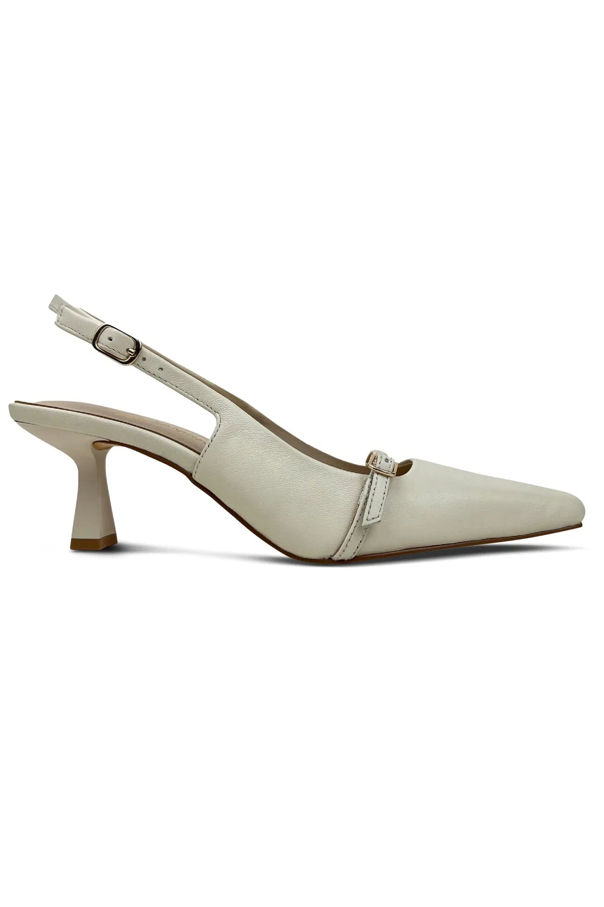 Kate Slingback Pumps in Bone Leather