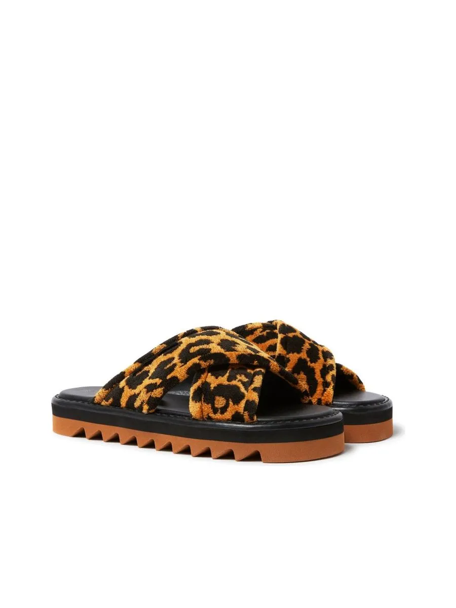 Leopard Print Slipon Sandals