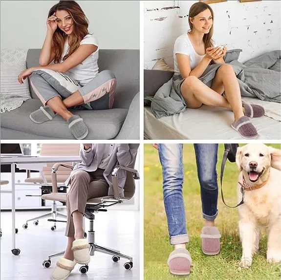 Mens Slippers Cozy Memory Foam Warm House Bedroom Shoes with Anti-Skid Sole Indoor and Outdoor Slippers for Women and Men Size 13 14 Dark Grey