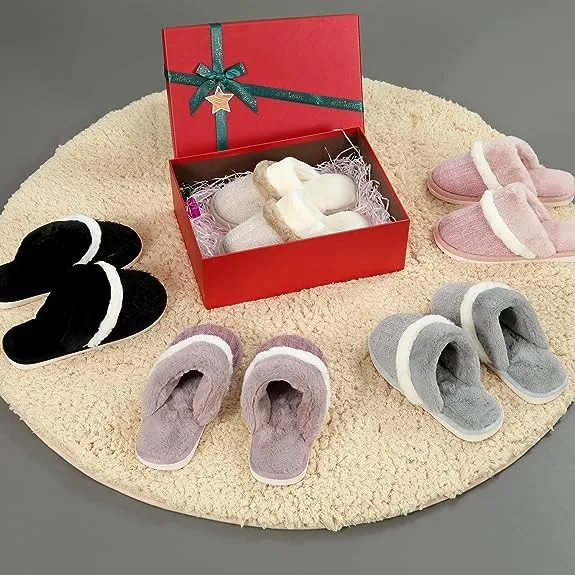 Mens Slippers Cozy Memory Foam Warm House Bedroom Shoes with Anti-Skid Sole Indoor and Outdoor Slippers for Women and Men Size 13 14 Dark Grey