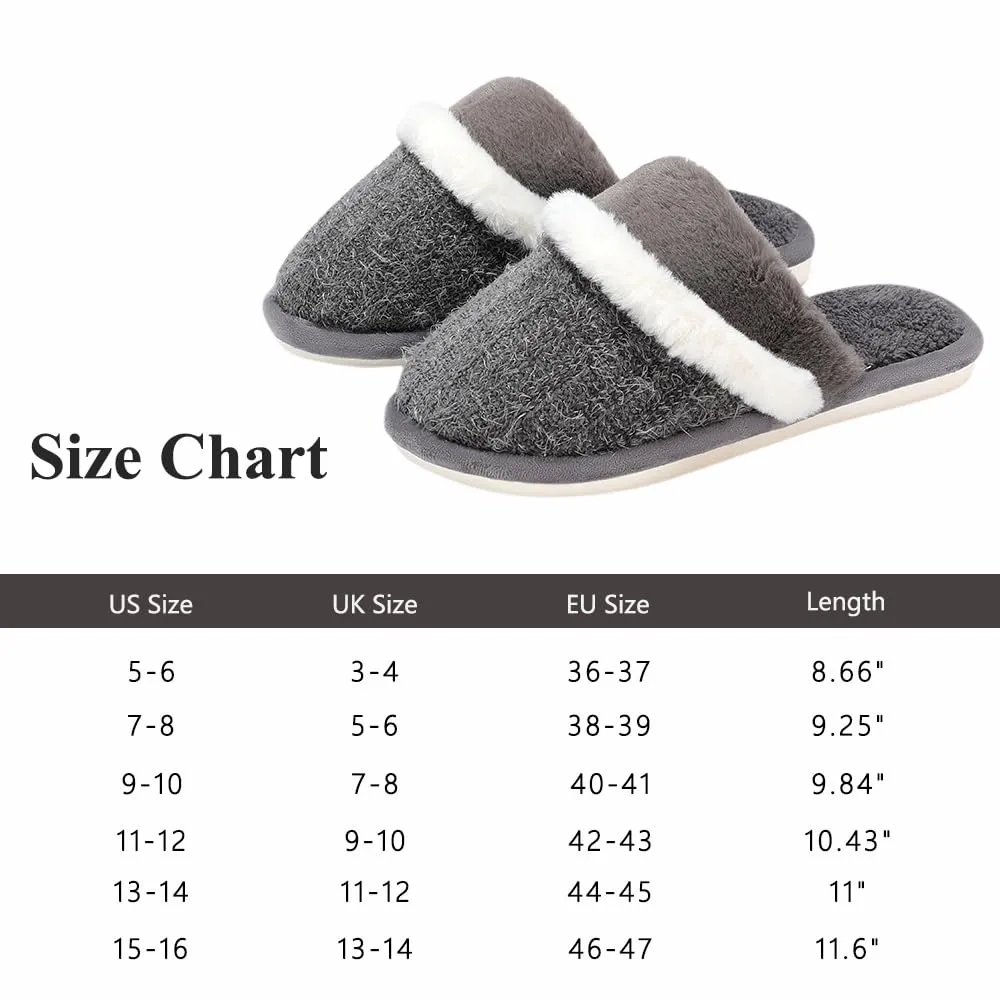 Mens Slippers Cozy Memory Foam Warm House Bedroom Shoes with Anti-Skid Sole Indoor and Outdoor Slippers for Women and Men Size 13 14 Dark Grey