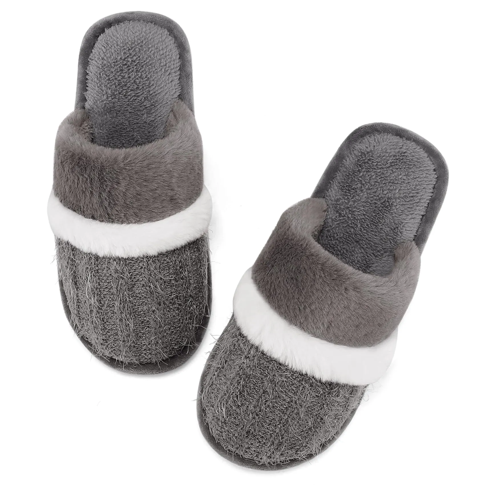Mens Slippers Cozy Memory Foam Warm House Bedroom Shoes with Anti-Skid Sole Indoor and Outdoor Slippers for Women and Men Size 13 14 Dark Grey