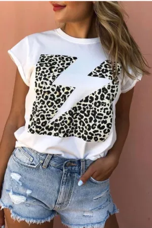 Paper Heart - Animal Lightening Tee White
