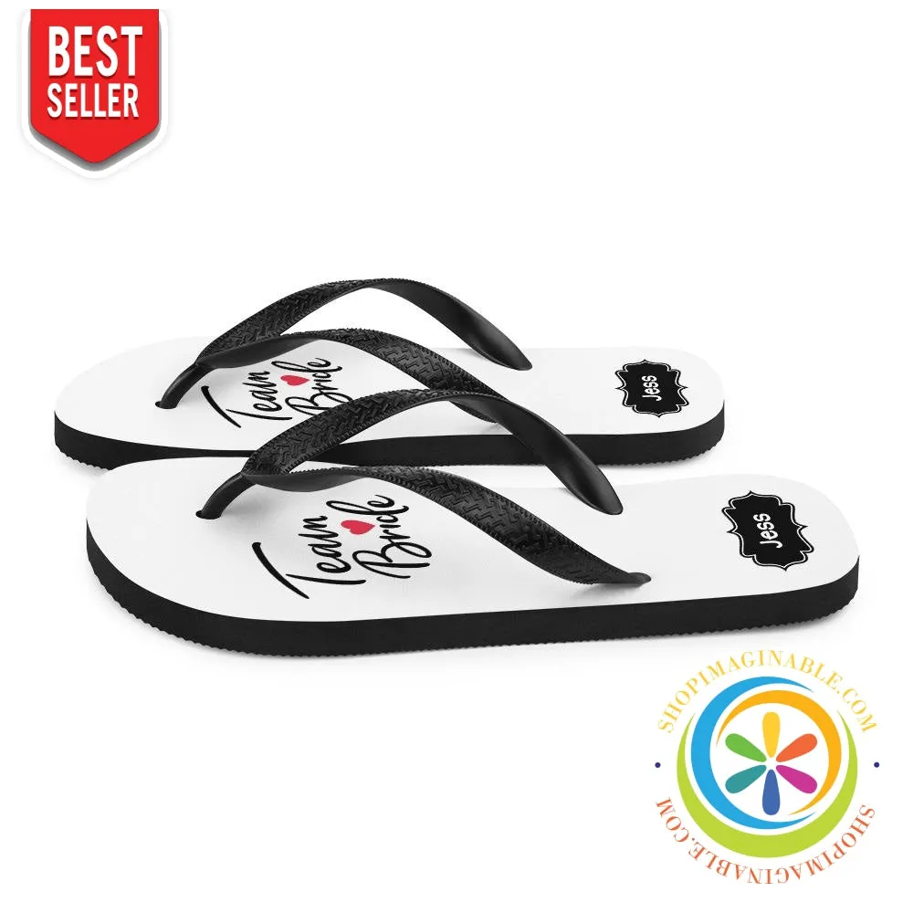 Personalized Team Bride Flip-Flops