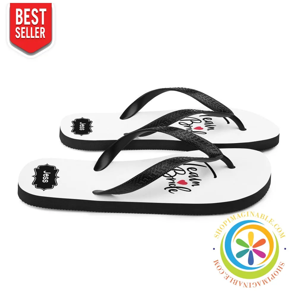 Personalized Team Bride Flip-Flops