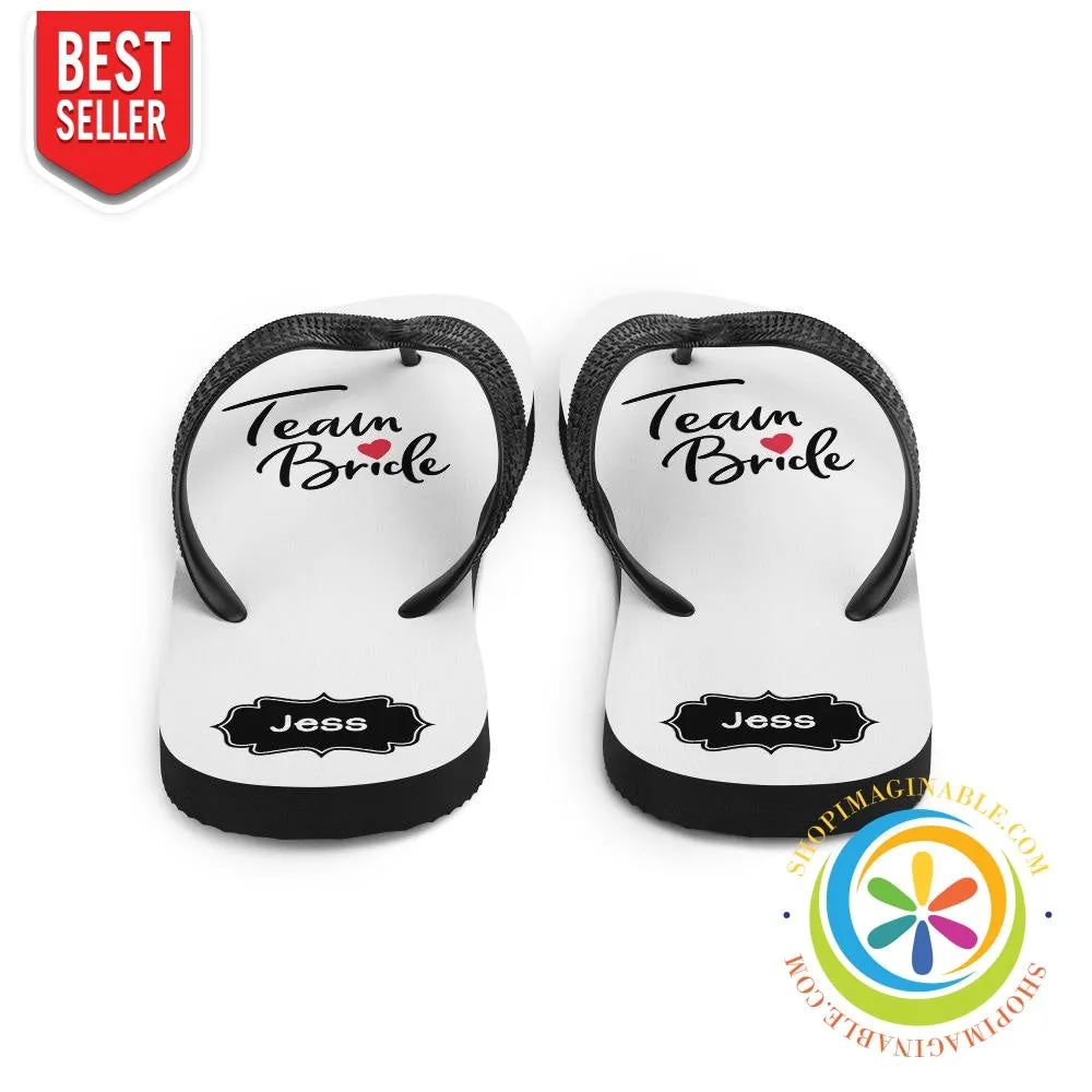 Personalized Team Bride Flip-Flops