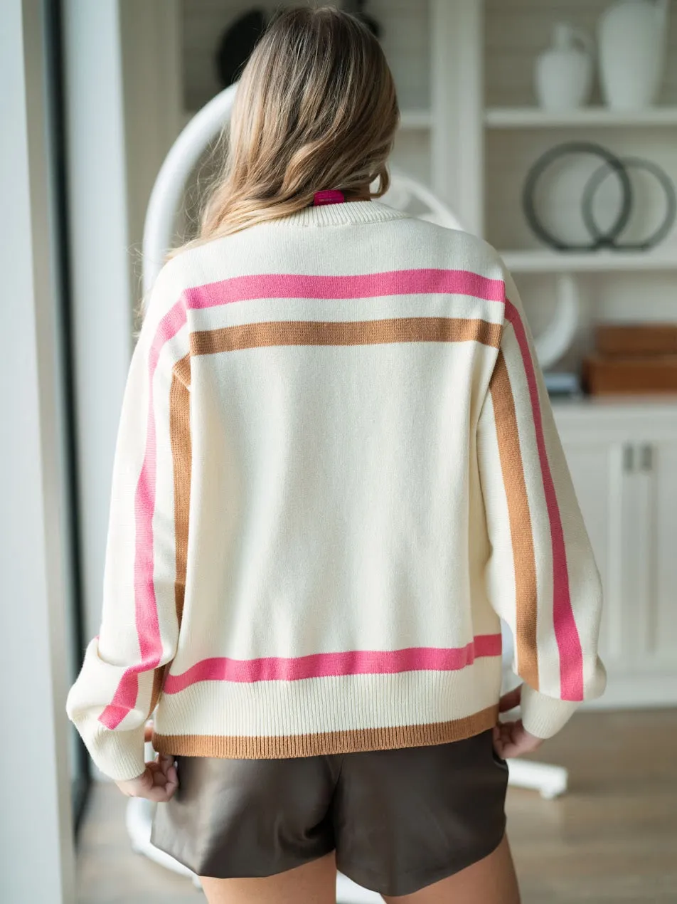 [Queen of Sparkles] Beige Yeehaw Cowgirl Sweater