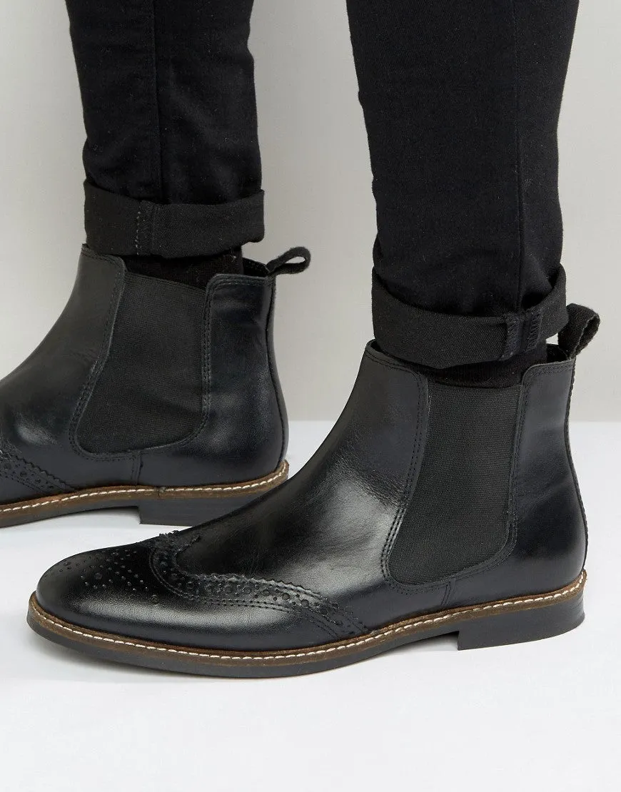 Red Tape Brogue Chelsea Boots