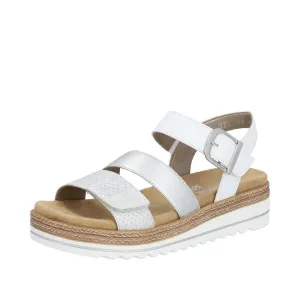Remonte D0Q55-90  Ladies White/Silver Touch Fastening Sandals