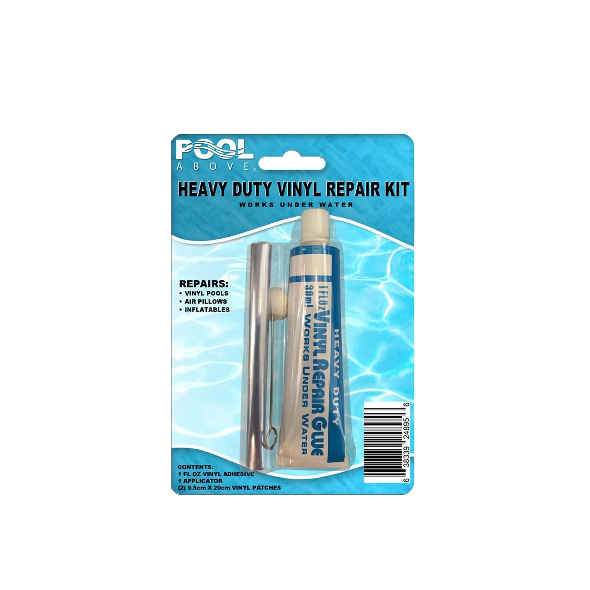 Repair Kit for Beach Wave Swim Center Pool | Vinyl glue | Blue and White Patches