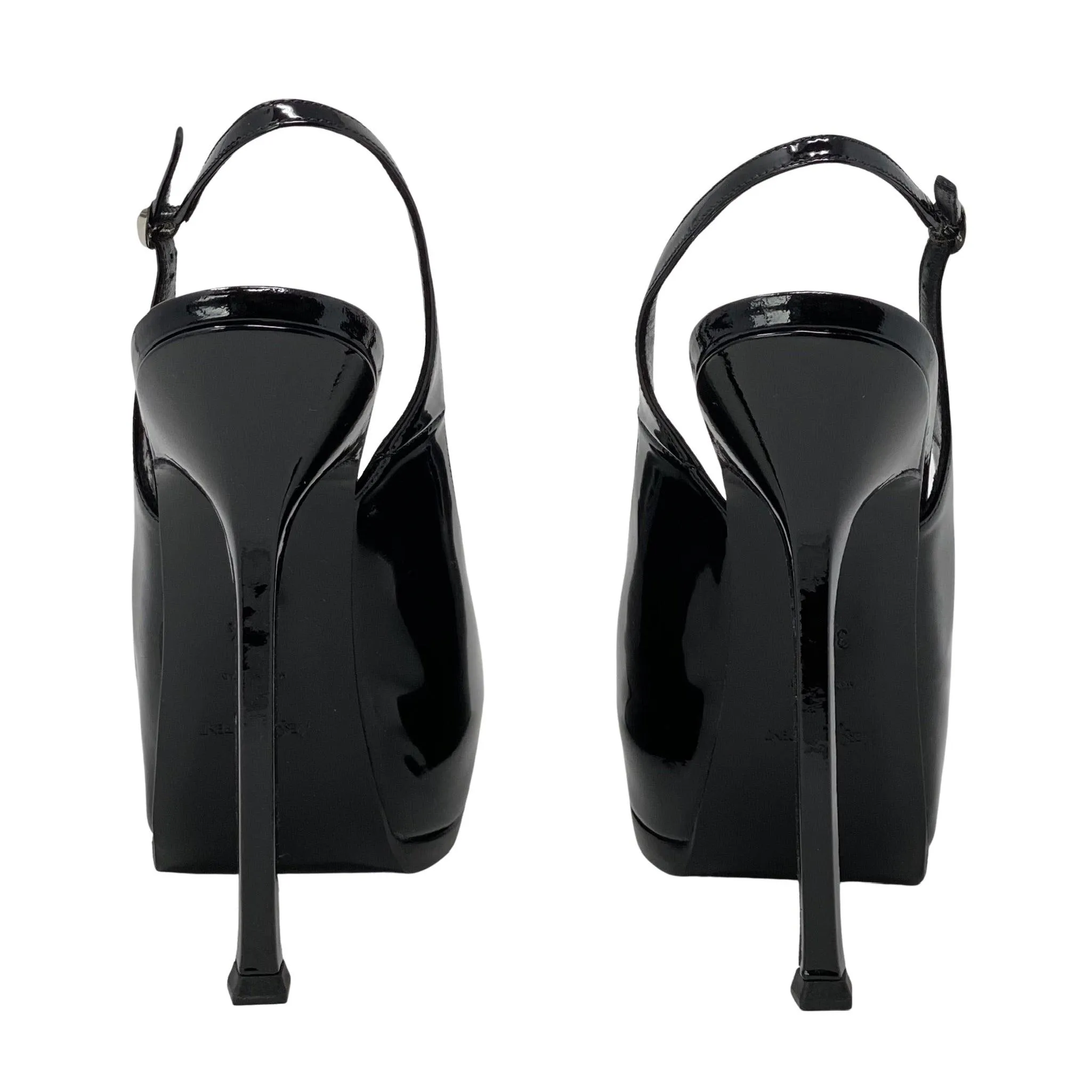 Saint Laurent Black Tribtoo Slingback Pumps 37.5