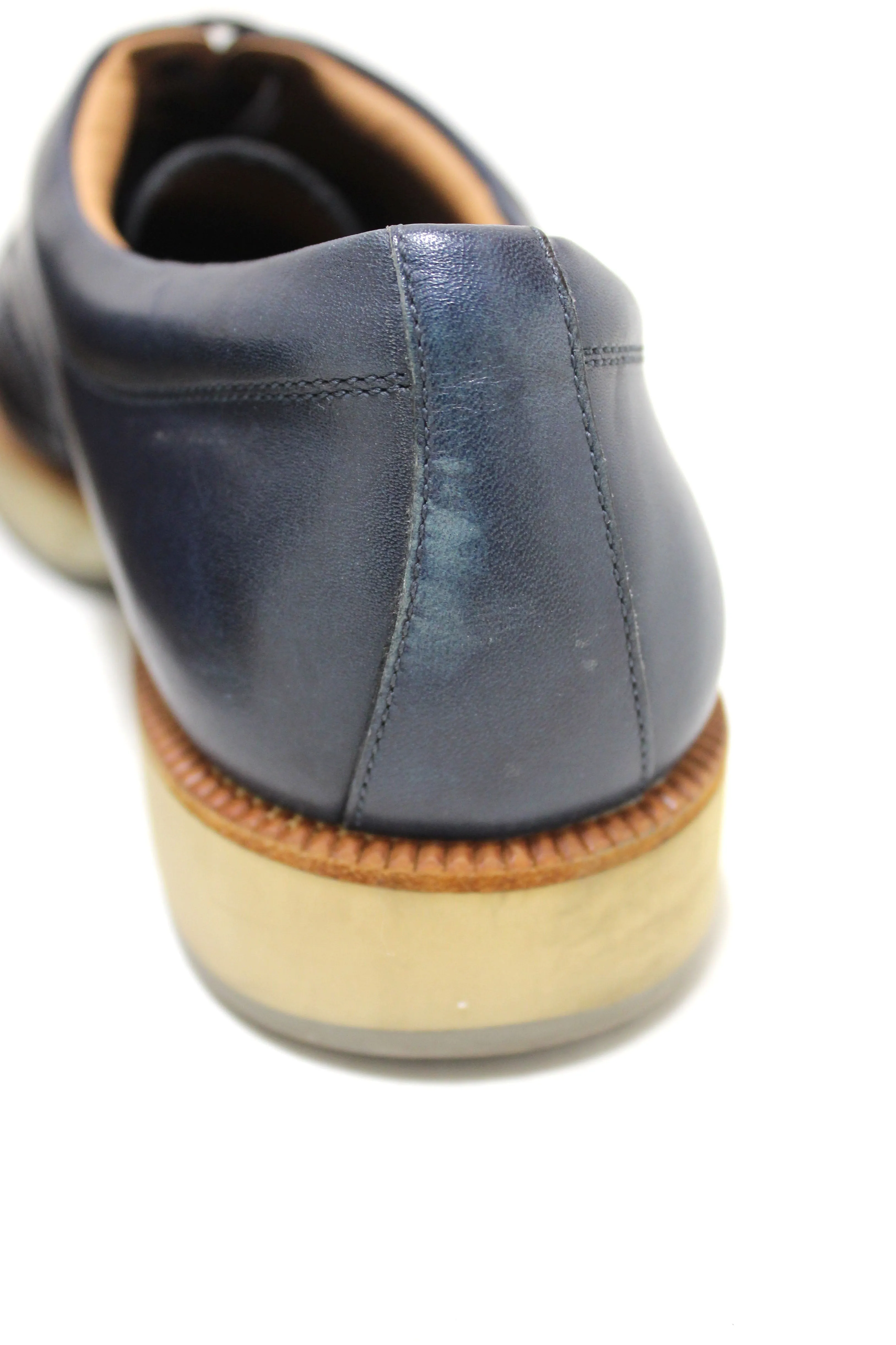 Salvatore Ferrgamo Men's Blue Calf Leather Wingtip Brogue Shoes size 8.5