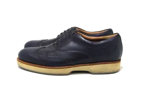 Salvatore Ferrgamo Men's Blue Calf Leather Wingtip Brogue Shoes size 8.5