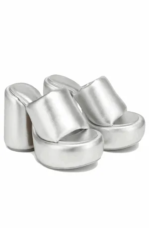 Silver platform sandals