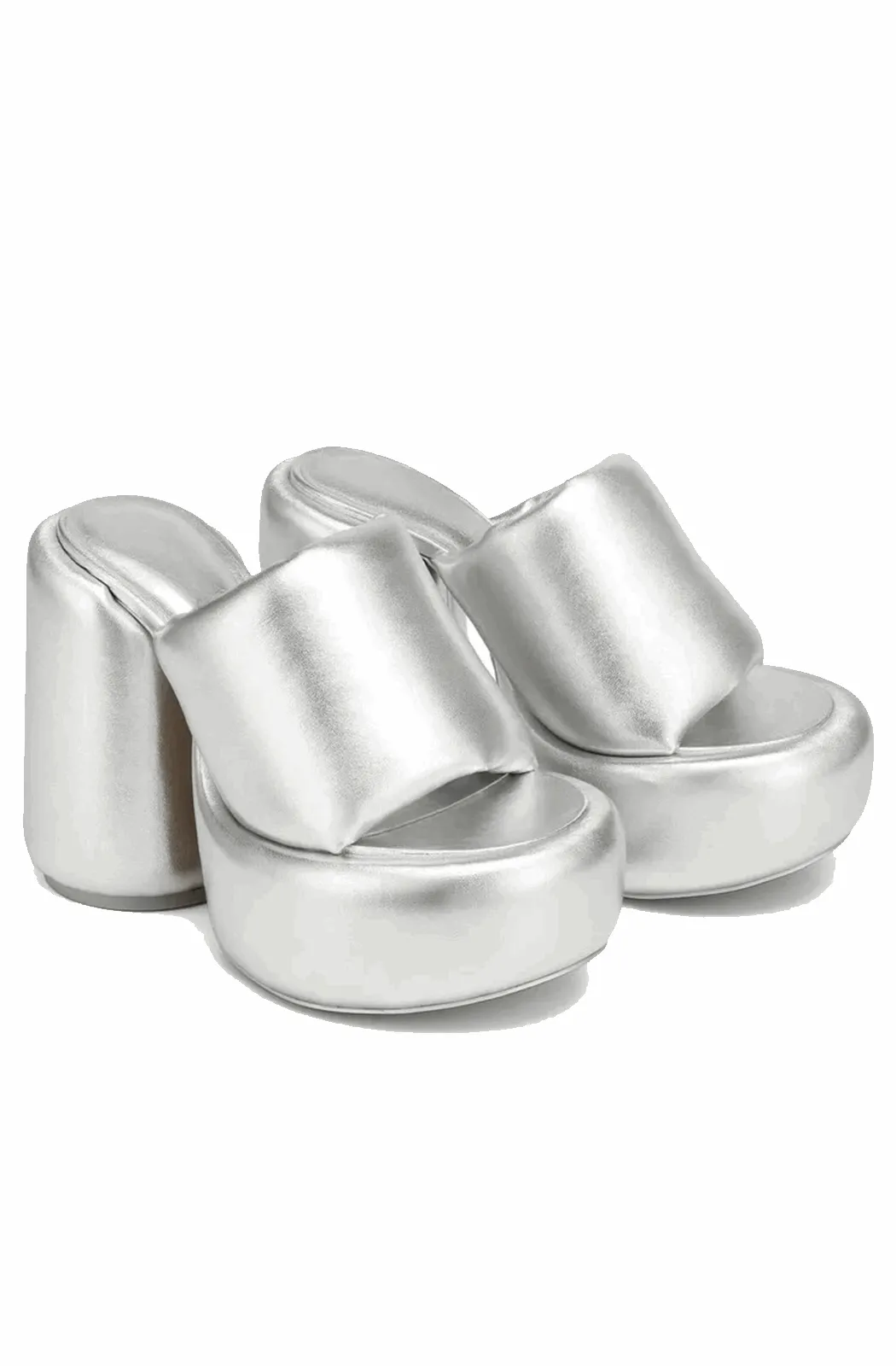 Silver platform sandals