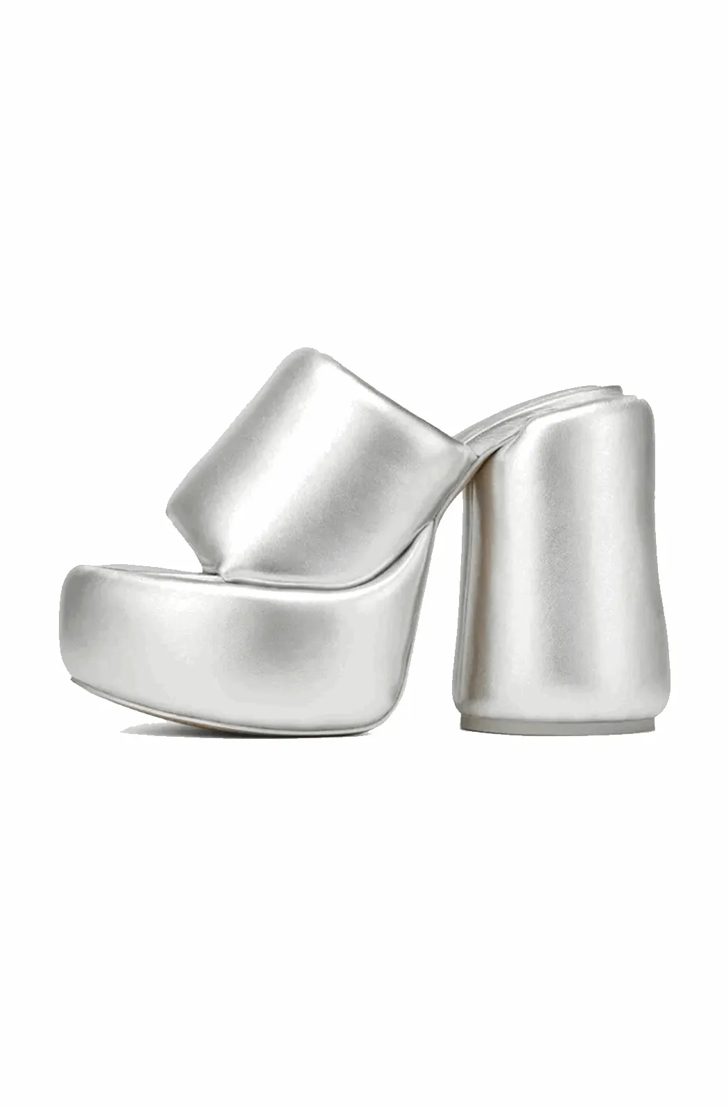 Silver platform sandals