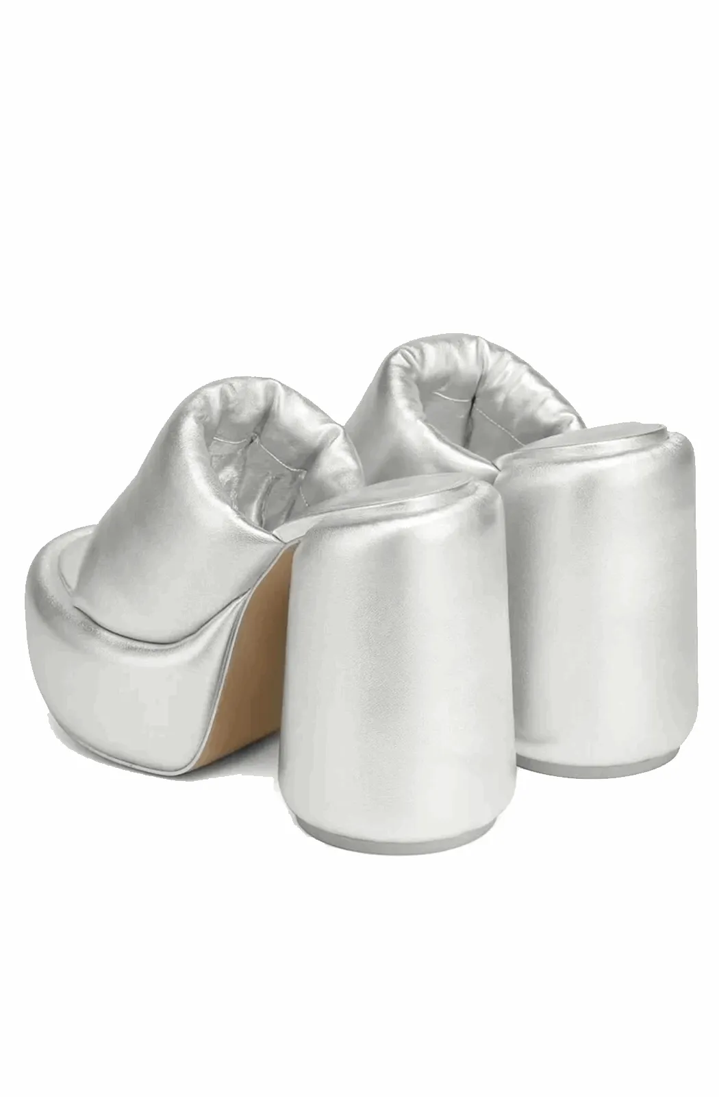 Silver platform sandals
