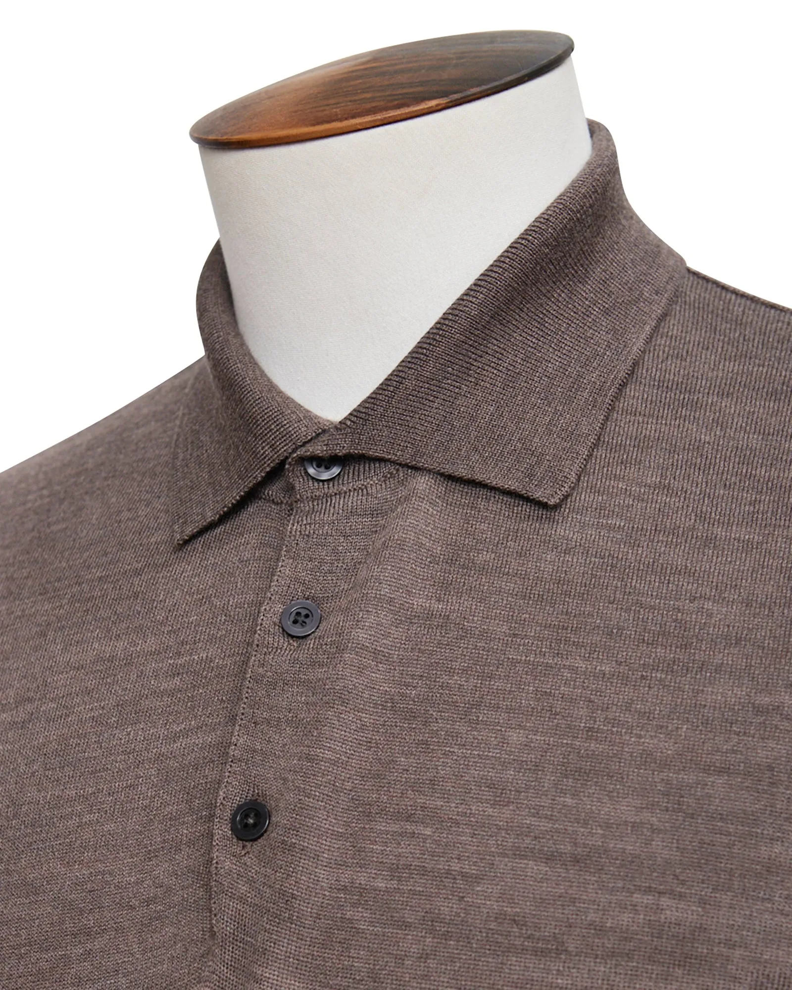 Taupe Melange Lightweight Merino Polo