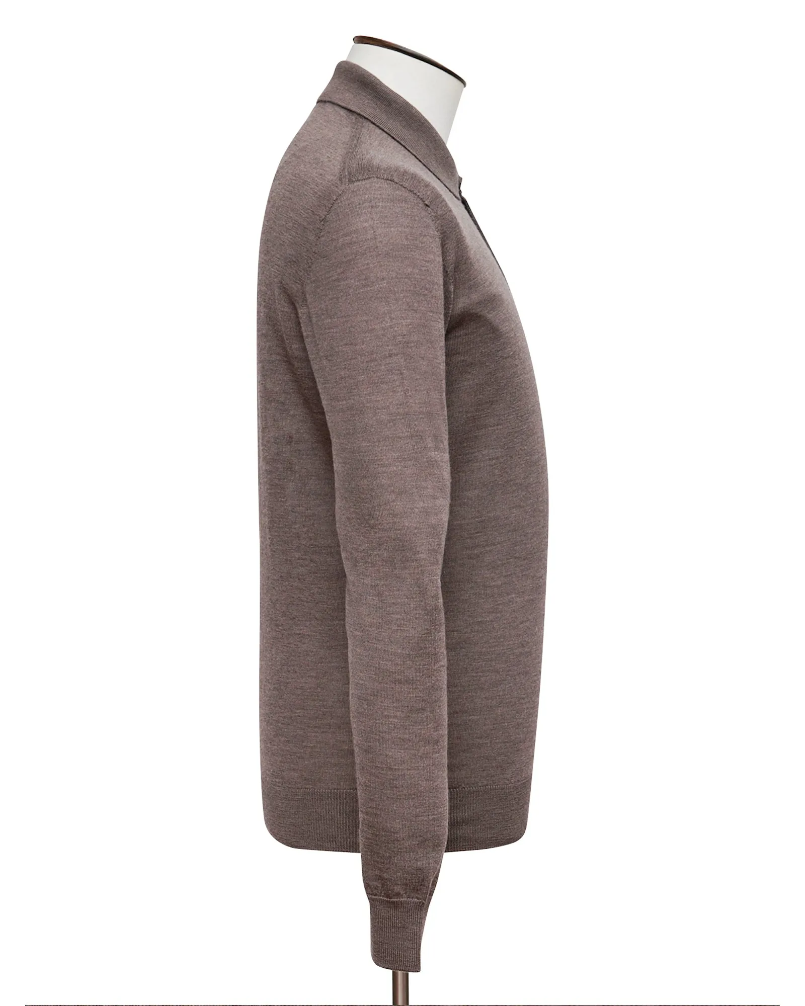 Taupe Melange Lightweight Merino Polo